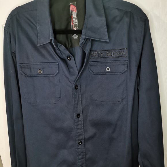 Metal Mulisha Other - METAL MULISHA men's navy button down shirt size L